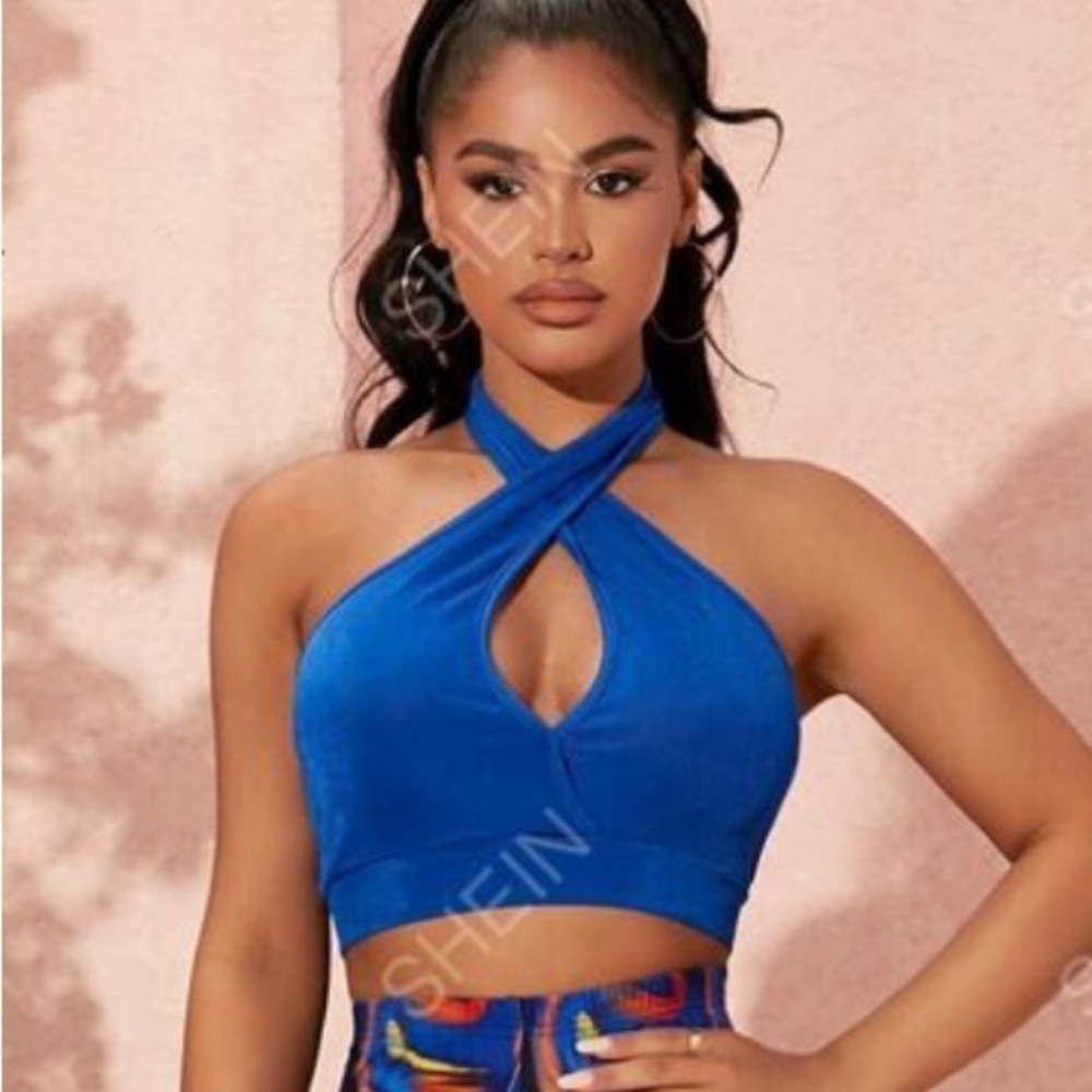 Blue Halter Top
